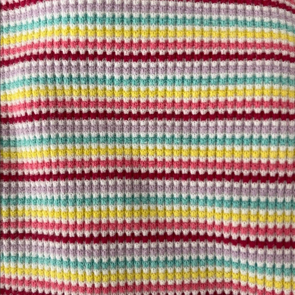 Gymboree Rainbow Colorful Striped Waffle Knit Pajama Set